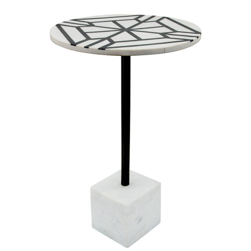Metal Marble SIde Table Resin Top
