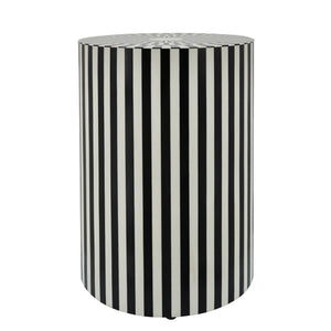 Resin Stripes Round Accent Table