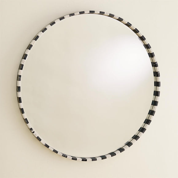B/W Marble Mirror-Round